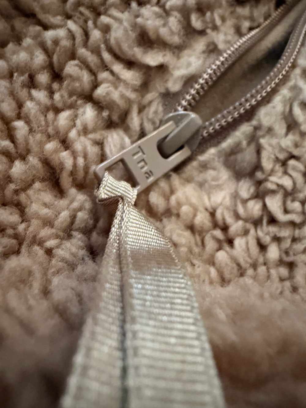 TNA Cozy Teddy Zip-Up Jacket in Taupe - Picture 4 of 5
